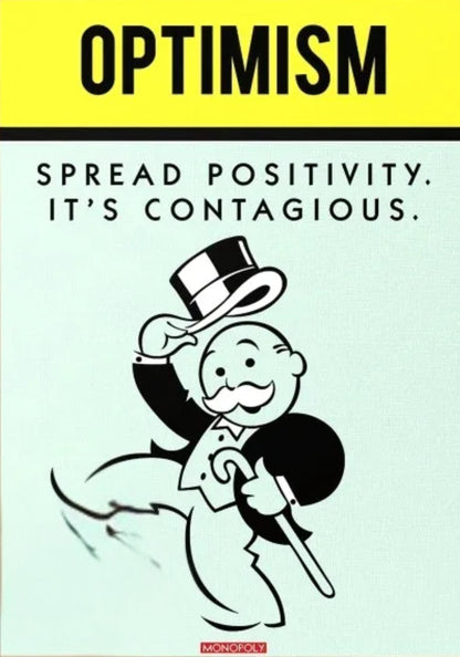 Monopoly Poster | Spread Positivity | Inspirational Wall Art | Motivational Home Decor