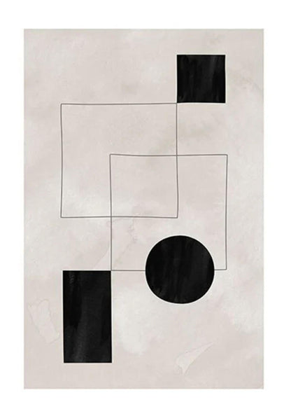 Interplay of Shadows and Space | Modern Art Print | Minimalist Abstract Wall Poster | Home Decor | Geometric Design | Neutral Color Palette | Large Size