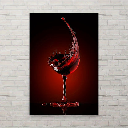 Modern Red Wine Poster | Splash of Color | Home Wall Art Decor | Abstract Artwork