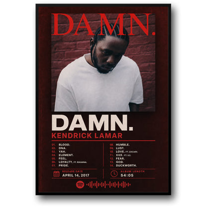 Kendrick Lamar DAMN Album Art Poster | Music Wall Decor Print | Iconic Hip Hop Artwork for Fans and Collectors | High Quality Music Print