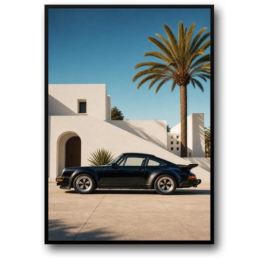 Vintage Sports Car Photography | Wall Art | Modern Architecture Scene | Classic Auto Decor Print | Poster for Car Enthusiasts