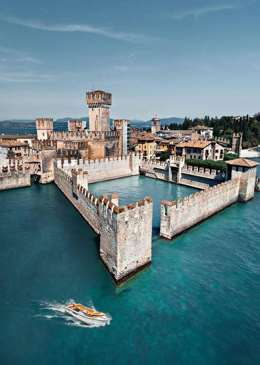 Majestic Verona Castelvecchio | Italy 1354 | Historic European Castle Poster | Wall Art Decoration