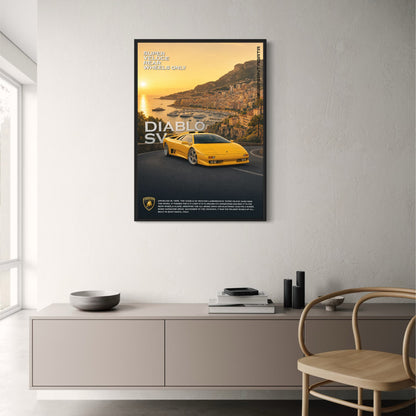 Lamborghini Diablo SV | Iconic Supercar Poster | Classic Exotic Car Print | Luxury Sports Car Wall Art | Rear Wheel Drive Enthusiast Decor