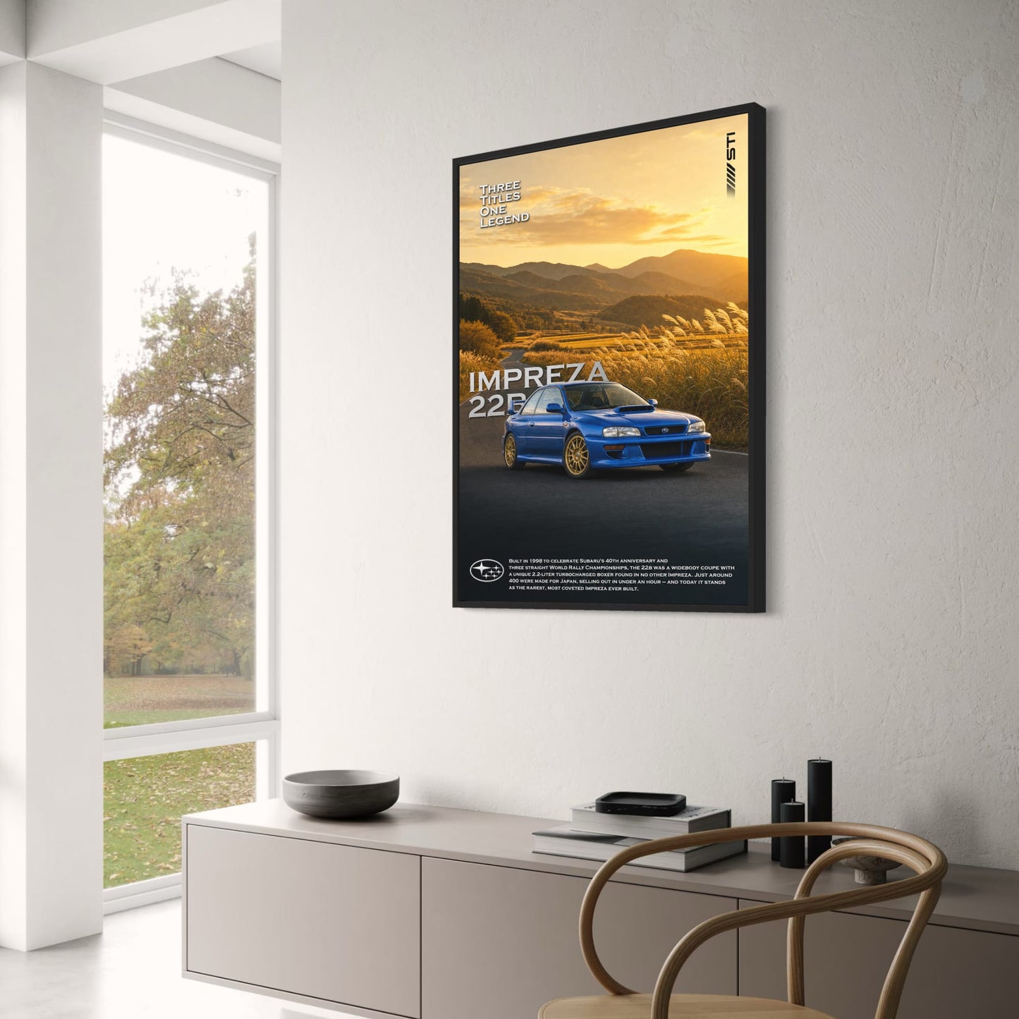 Legendary Rally Car Print | Impreza 22B | Iconic Sports Car Poster | Subaru Rally Heritage Art | Collectible Automotive Poster