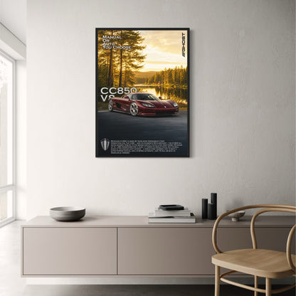 Koenigsegg CC850 V8 | Retro-Modern Tribute | Luxury Sports Car Legacy | High Performance Engine Art Print Poster