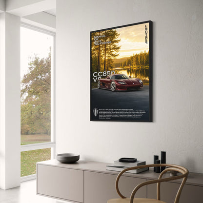 Koenigsegg CC850 V8 | Retro-Modern Tribute | Luxury Sports Car Legacy | High Performance Engine Art Print Poster