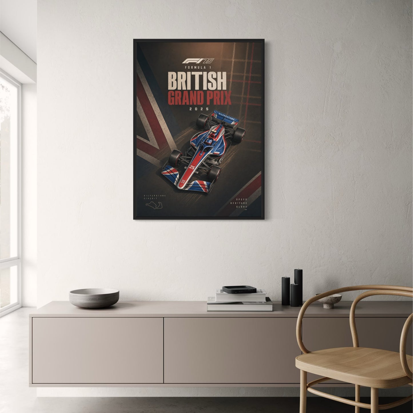 Formula 1 | British Grand Prix 2025 | Silverstone Circuit | F1 Car Racing Art | Motorsport Poster Print Decor