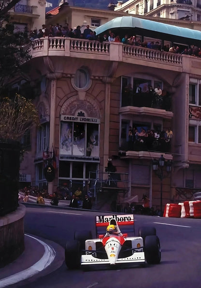 Monaco Formula 1 | Vintage Grand Prix | F1 Racing Poster | McLaren MP4/8 | Ayrton Senna | 1993 Monaco Grand Prix