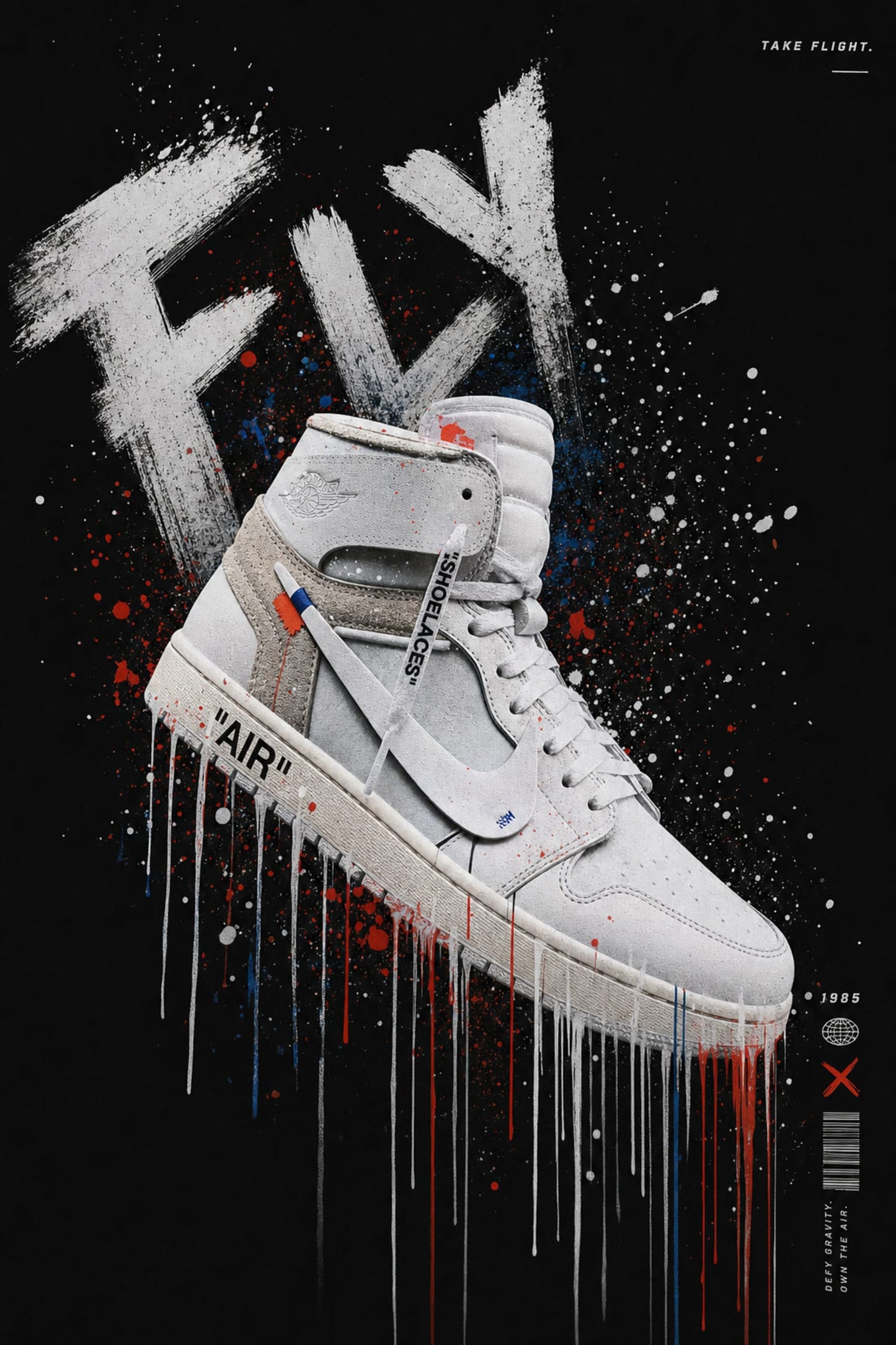 High Top Sneaker Art | Streetwear Graffiti Vibes | FLY Urban Style Print Poster for Wall Decor