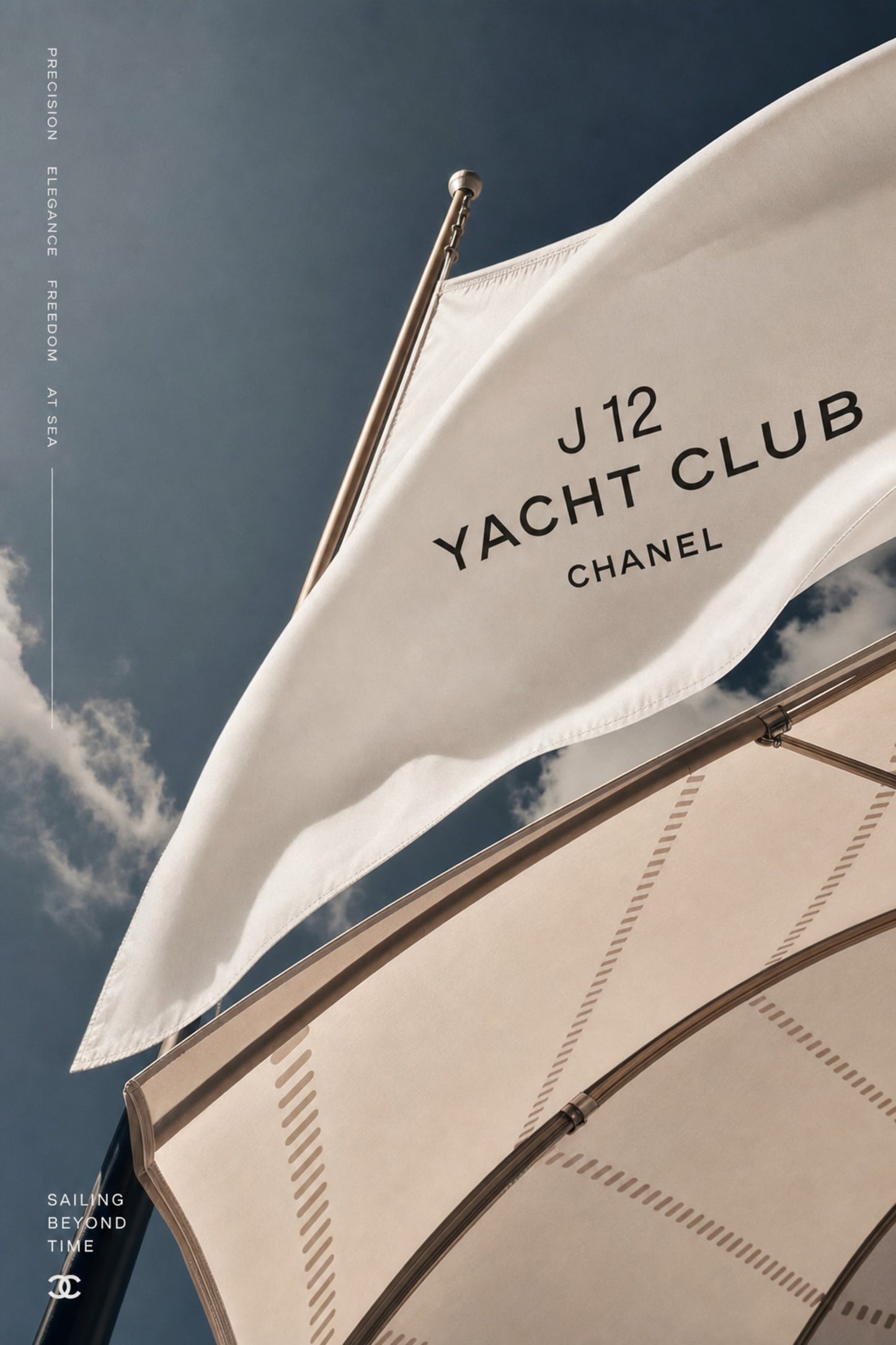 Chanel Yacht Club Poster | Sailing Beyond Time | J12 Elegance Print | Luxury Nautical Decor | Precision Freedom Art Print