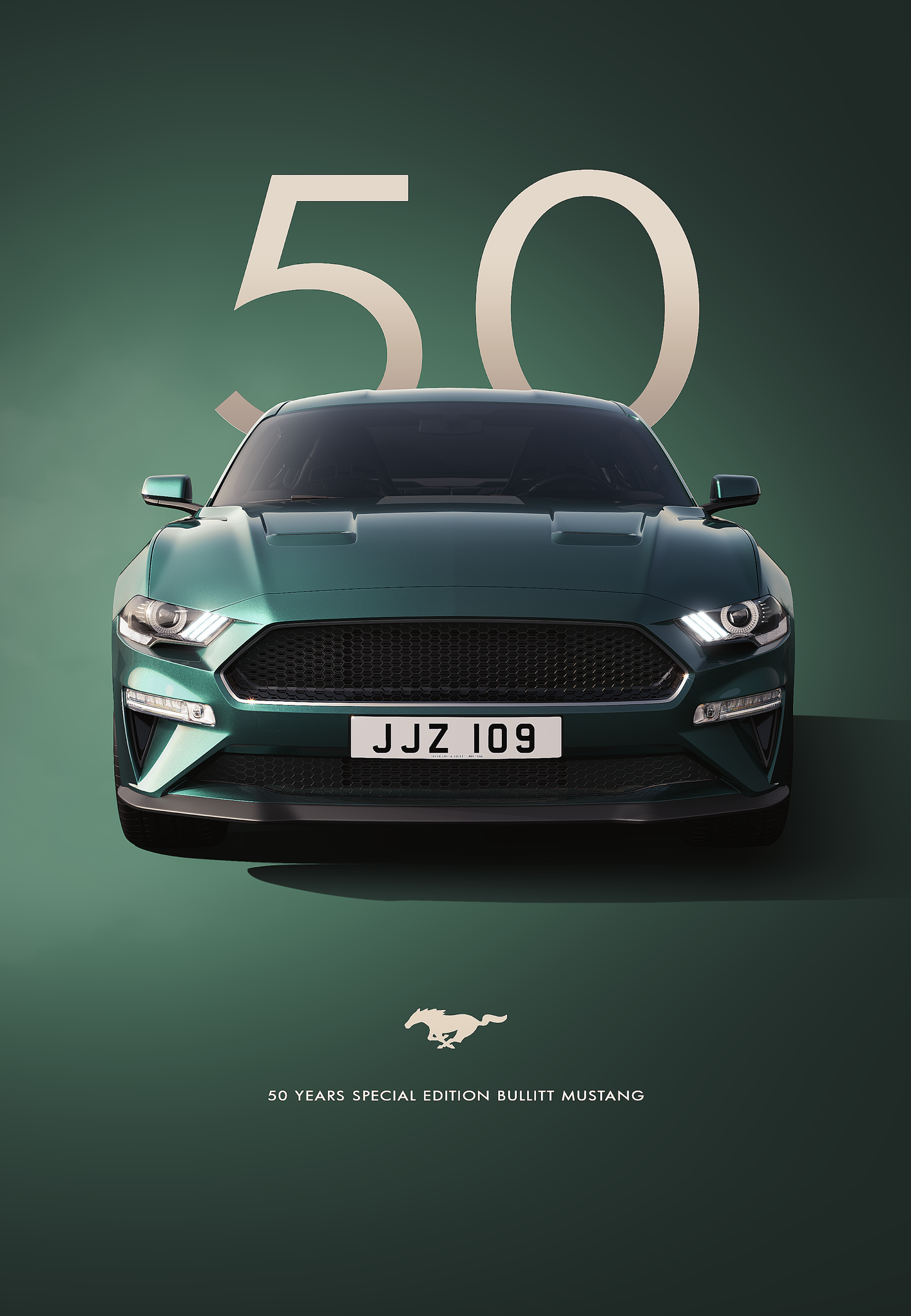 Bullitt Mustang | Classic Dark Green | Iconic Front View