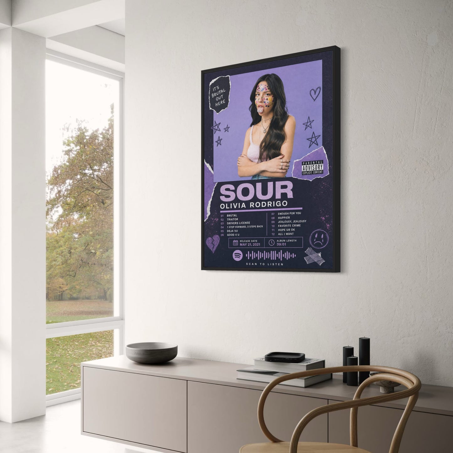 SOUR Album Art | Birthday Gift | Music Wall Decoration | High Quality Print | Collectible Music Poster | Perfect for Bedroom or Living Room Decor