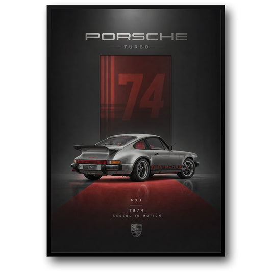 Porsche Turbo 1974 Classic Car Design | Vintage Automotive Art | Collector's Edition Print Poster