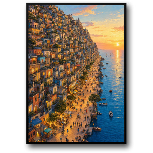 COLORFUL COASTAL CITYSCAPE