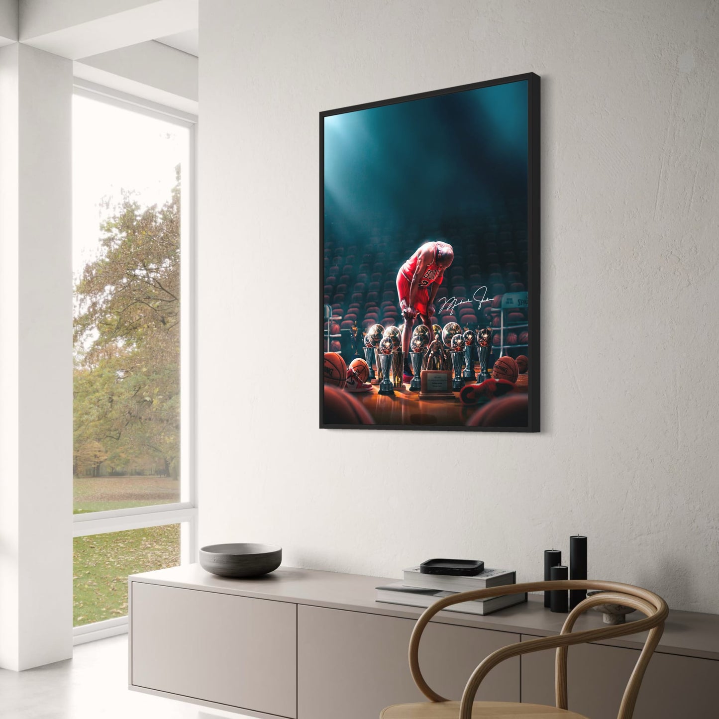 Legendary Athlete | Iconic Red Jersey | Championship Trophies