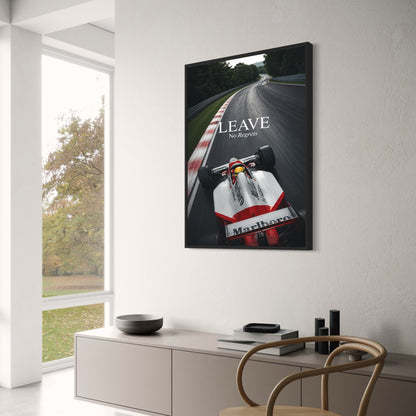 LEAVE No Regrets | F1 Motivational Racing Car Art | High-Speed Motorsport Track