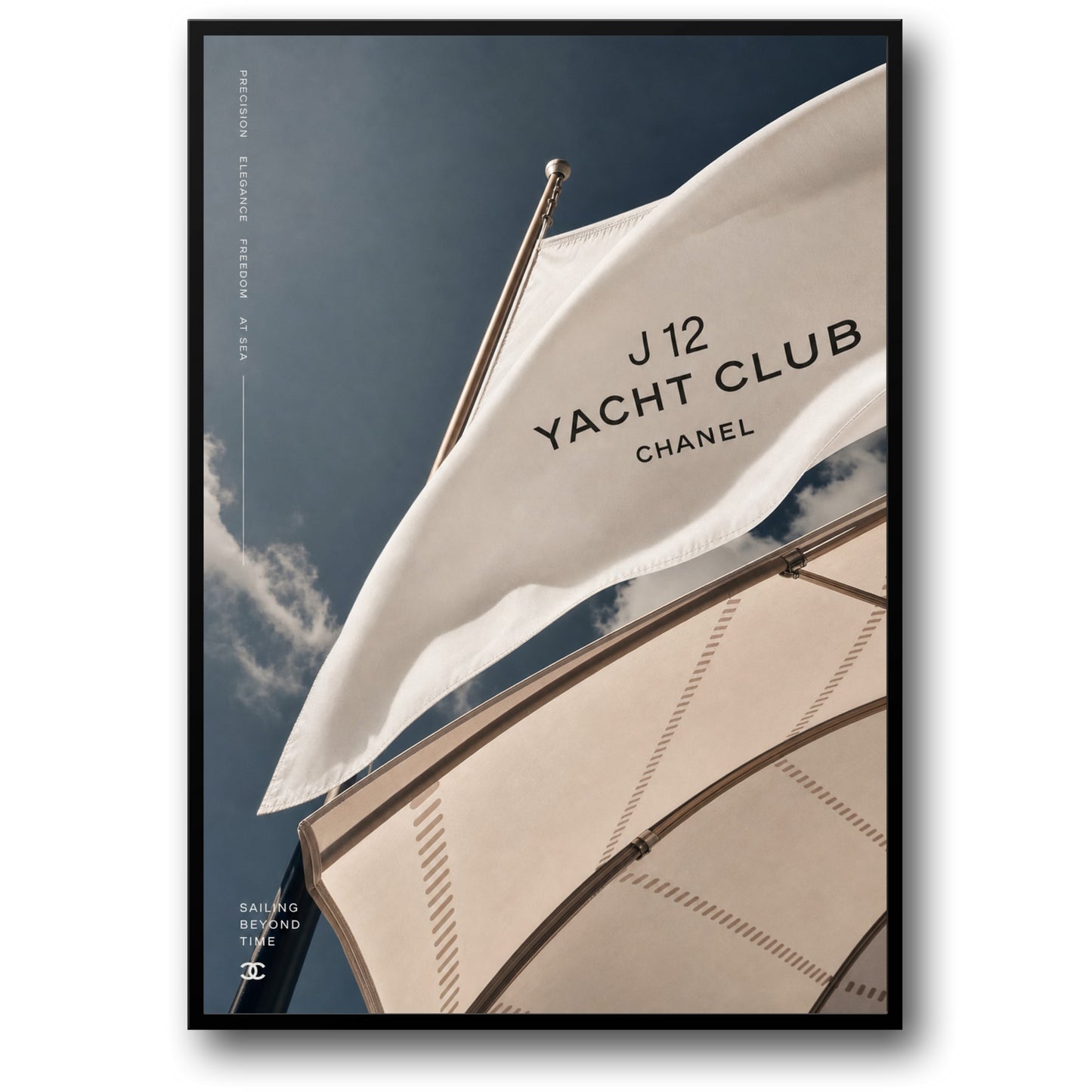 Chanel Yacht Club Poster | Sailing Beyond Time | J12 Elegance Print | Luxury Nautical Decor | Precision Freedom Art Print