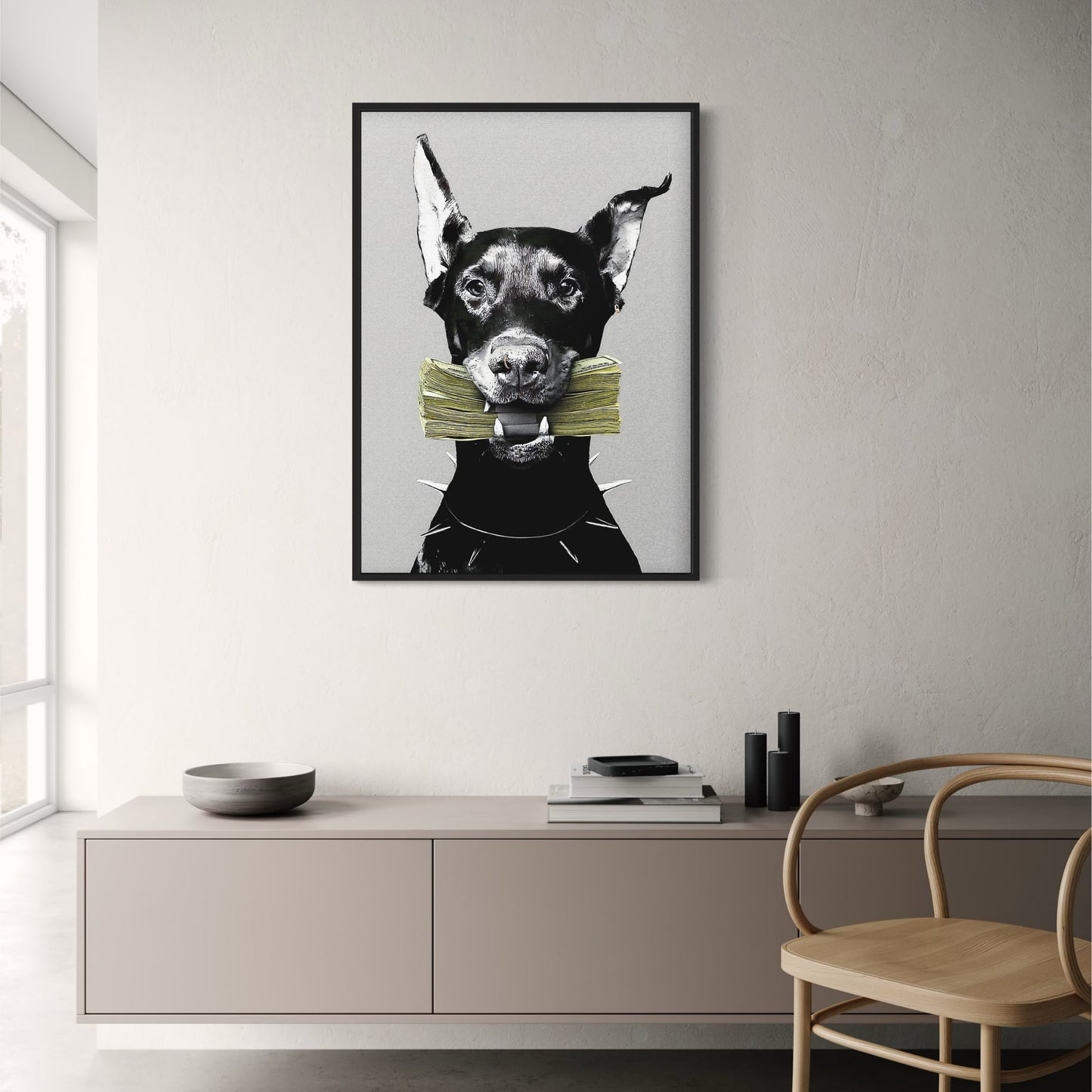 Fierce Doberman | Urban Minimalist Gray