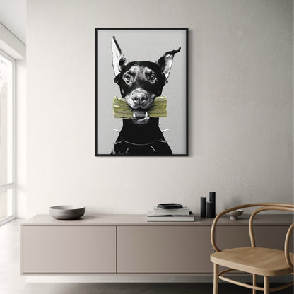 Fierce Doberman | Urban Minimalist Gray