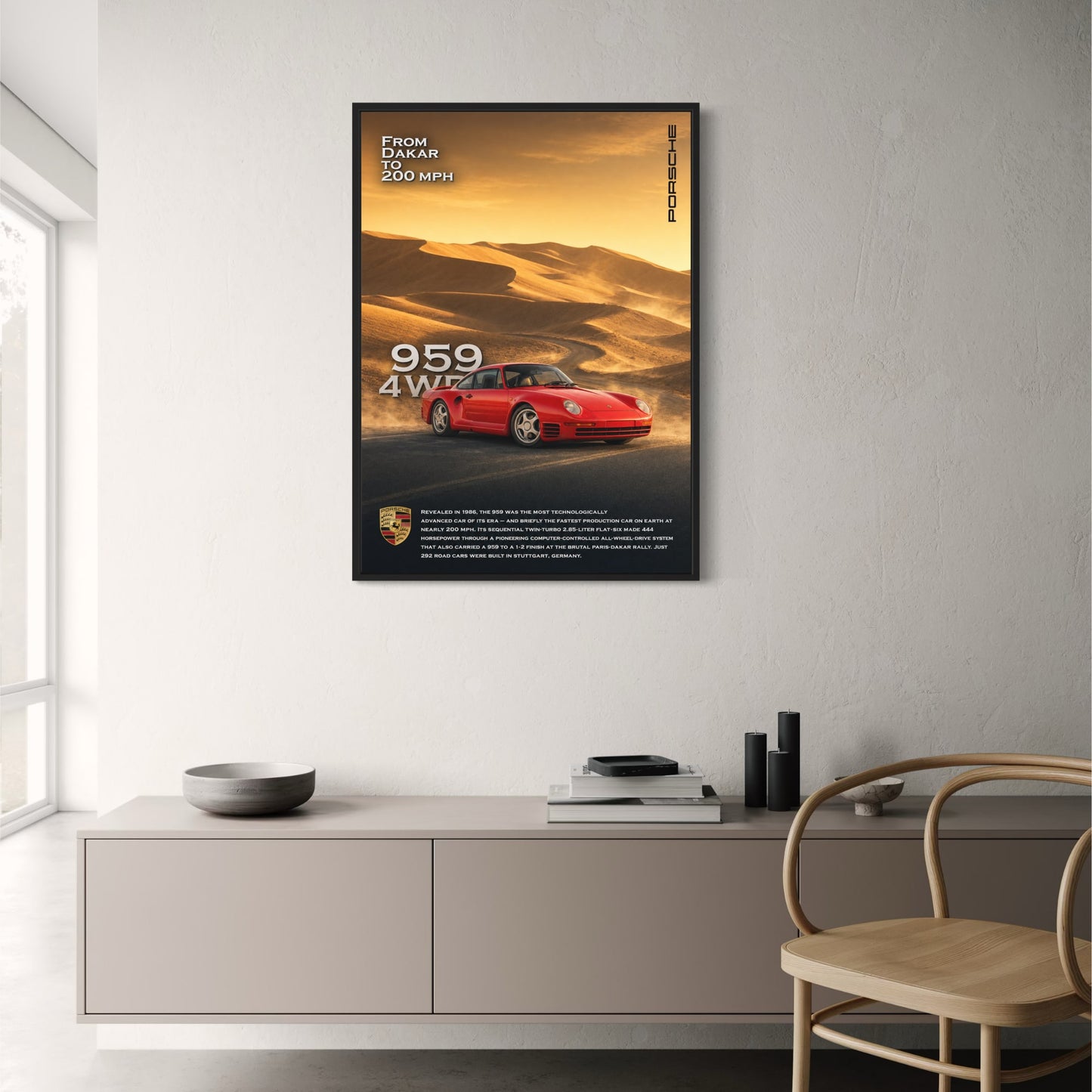 Porsche 959 4WD | Iconic Sports Car | High-Speed Racing | Luxury Automotive Art | Classic Car Enthusiast Poster