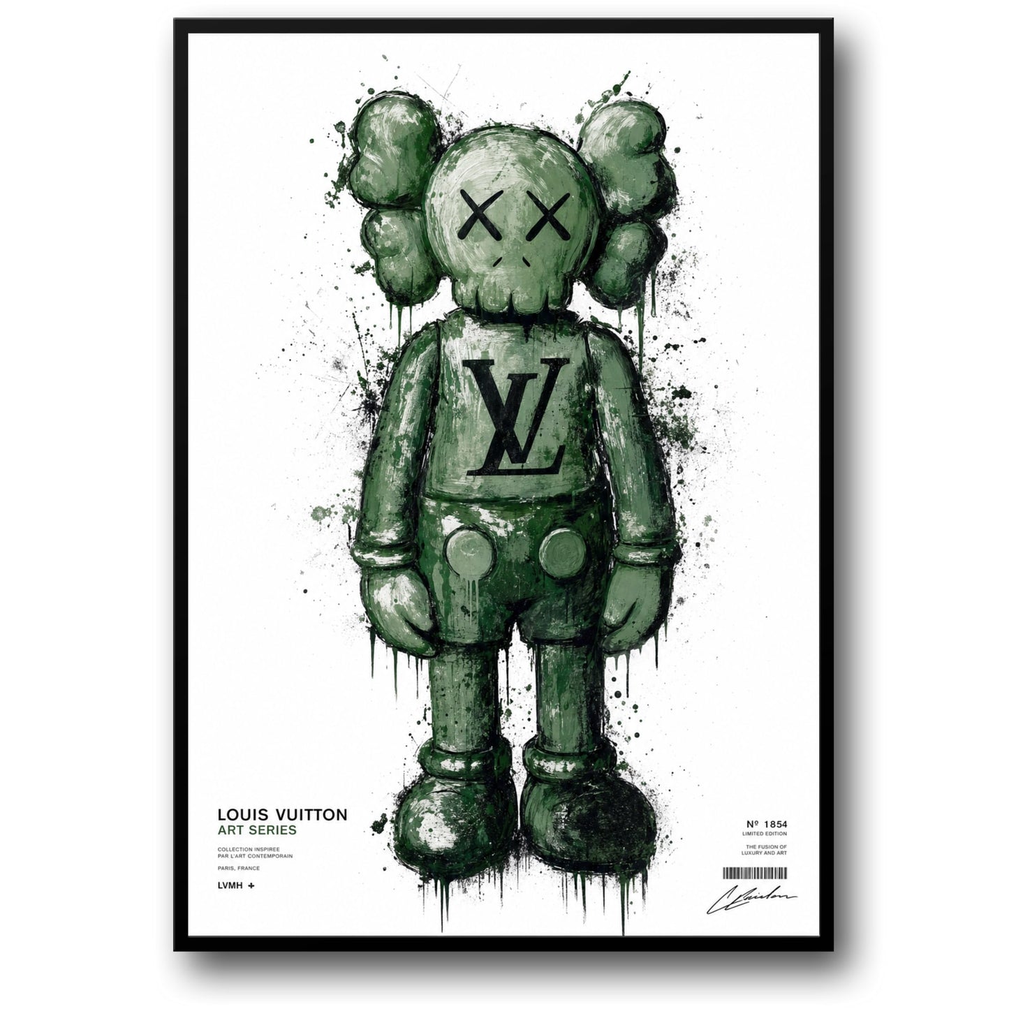 Louis Vuitton Collaboration Art Series Poster | KAWS Designer Limited Edition Print | Iconic Designer Art Poster | Exclusive Collectible Print