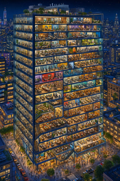 SKYSCRAPER AT NIGHT