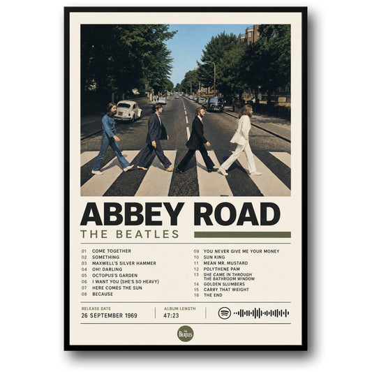 Abbey Road Iconic Crosswalk Scene | Classic Rock Music Poster | Vintage Album Cover Art Print for Fans | Wall Decor