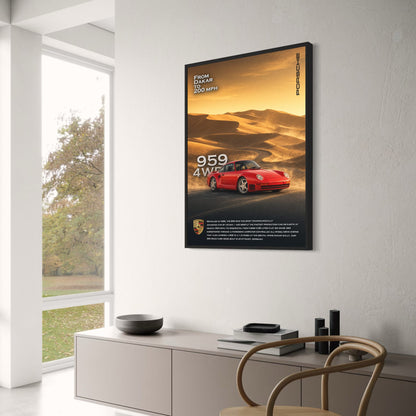 Porsche 959 4WD | Iconic Sports Car | High-Speed Racing | Luxury Automotive Art | Classic Car Enthusiast Poster