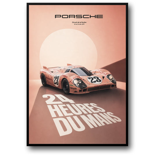 Porsche Racing Art | Le Mans 1971 Classic Car | Vintage Motorsport Poster | 24 Heures du Mans Decor | Automotive Print