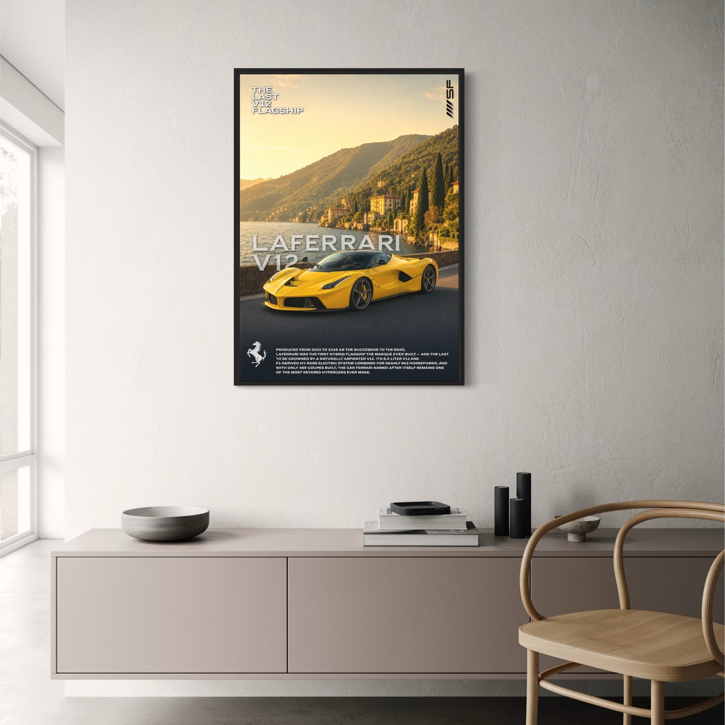 LaFerrari V12 | Iconic Supercar Art Print | Luxury Sports Car Poster | Italian Exotic V12 Engine Art | Wall Decor