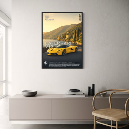 LaFerrari V12 | Iconic Supercar Art Print | Luxury Sports Car Poster | Italian Exotic V12 Engine Art | Wall Decor