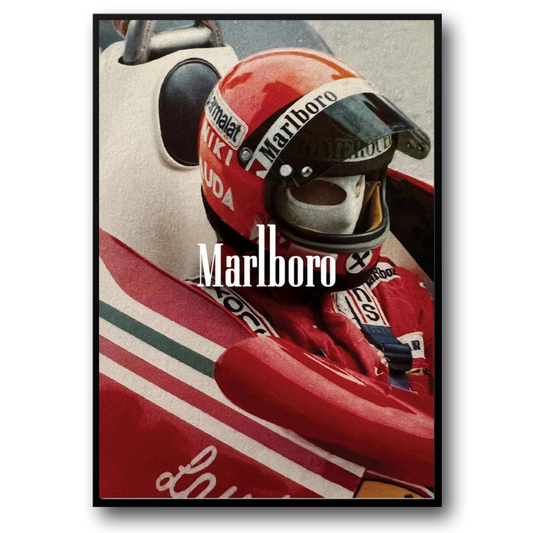 Vintage Formula 1 Poster | Monaco Grand Prix | Niki Lauda 1975 Ferrari Racing | Vintage F1 Art Print