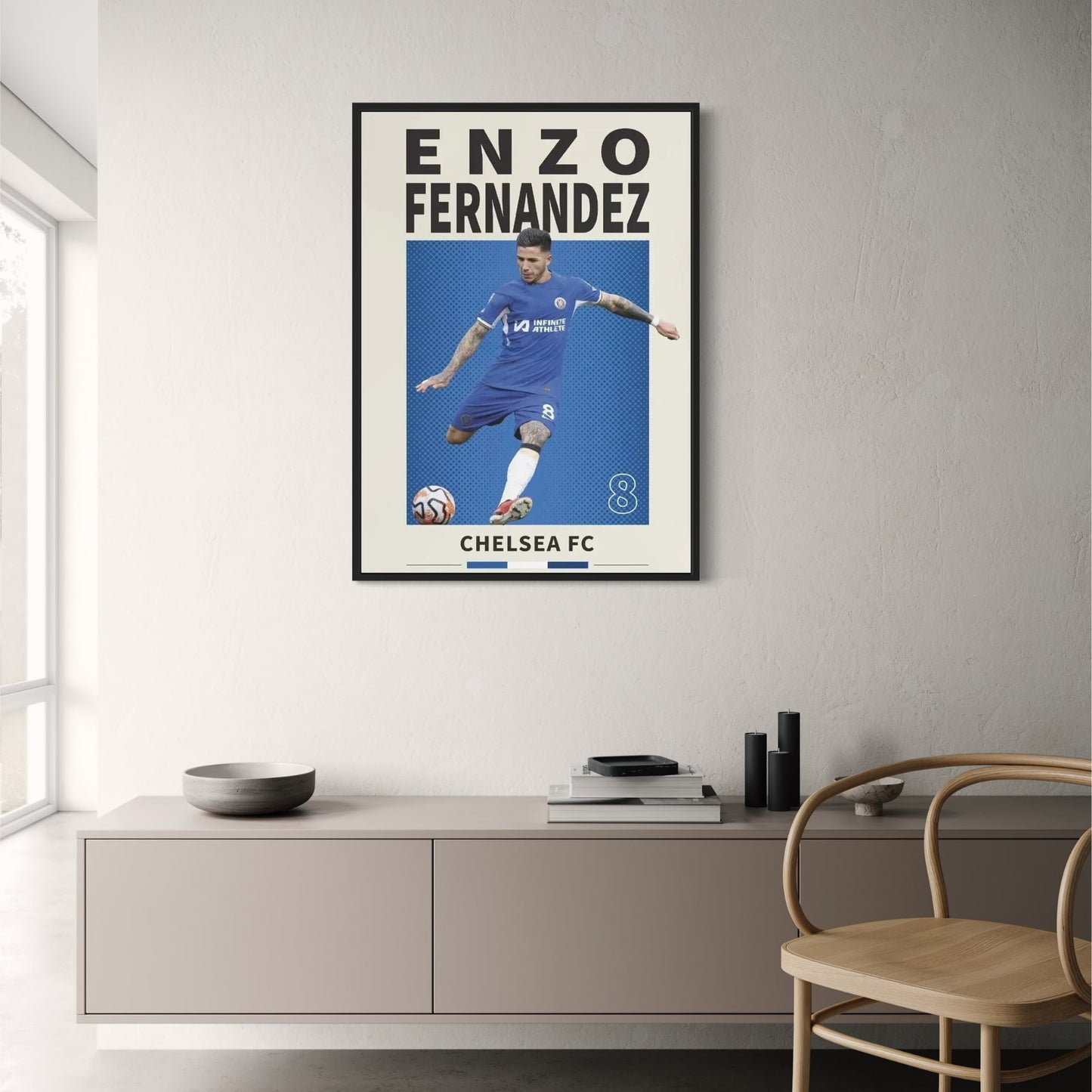 Enzo Fernandez Poster | Famous Football Player Art | Soccer Sports Wall Decor