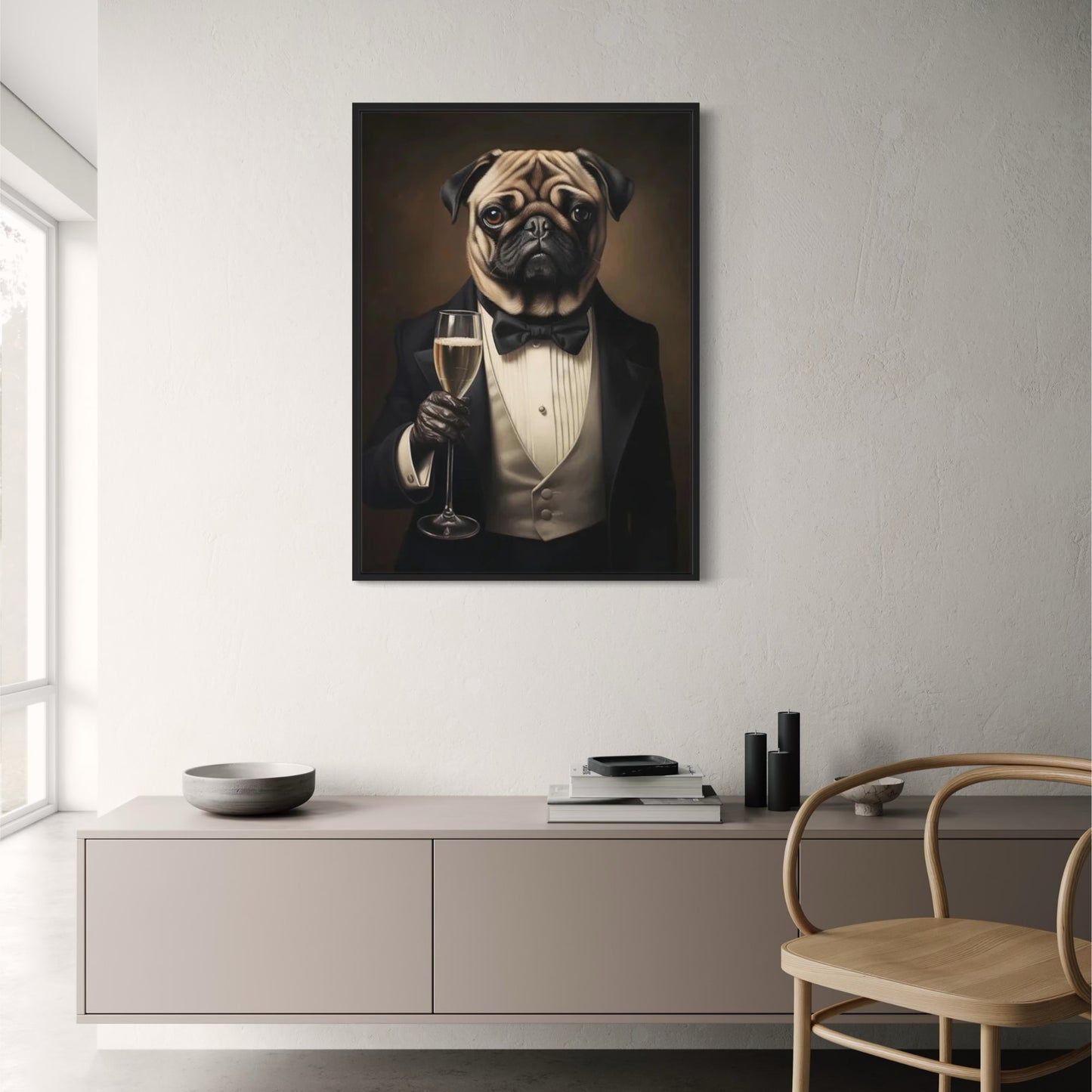 Pug in Black Tie | Classic Charming Style