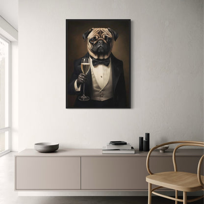 Pug in Black Tie | Classic Charming Style