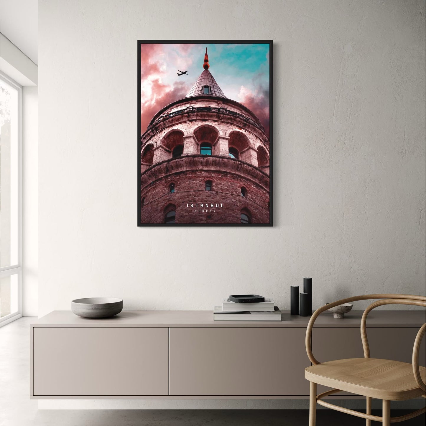 Galata Tower Architectural Poster | Close-Up Details | Istanbul Art | Decor of Constantinople, Turkey | Architectural Landmark Print