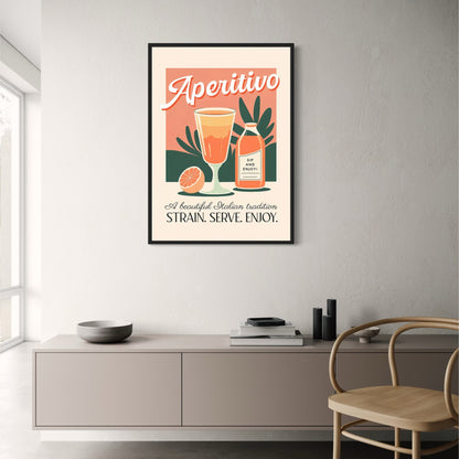 Cocktail Party Drink Art | Vintage Aperitivo Bar Poster | Retro Beverage Wall Decor | Elegant Drink Illustration Art Print