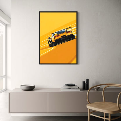 Modern Racing Poster | Vintage Racing Style | Le Mans | Corvette C8.R Art Print