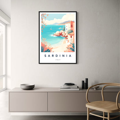 Retro Sardinia Cityscape | Vintage Italy