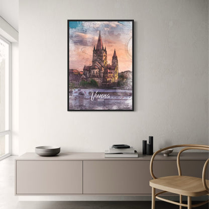 St. Francis of Assisi Church | Vienna | Austria | Neo-Gothic Religious Architecture | Austrian Landmark Churches | European Architecture Posters