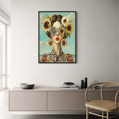 Sunflower Girl | Leopard Print & Rustic Floral