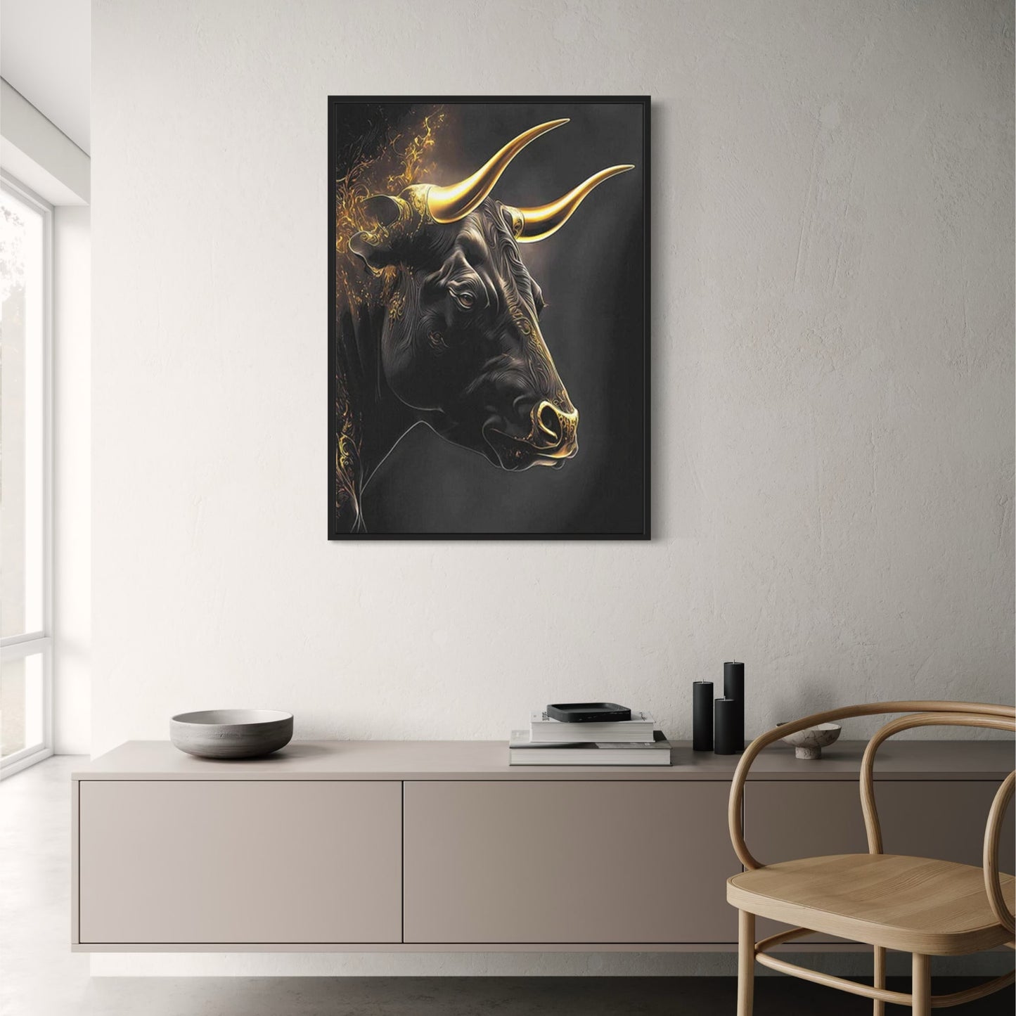 Stock Market Bull Bear Market Abstract Animal Art Poster and Prints Modern Art Canvas Painting For Office Living Room Home Decor