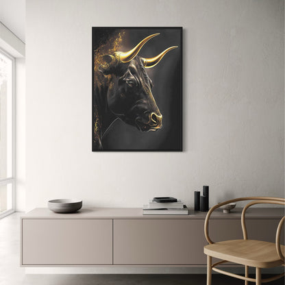 Stock Market Bull Bear Market Abstract Animal Art Poster and Prints Modern Art Canvas Painting For Office Living Room Home Decor