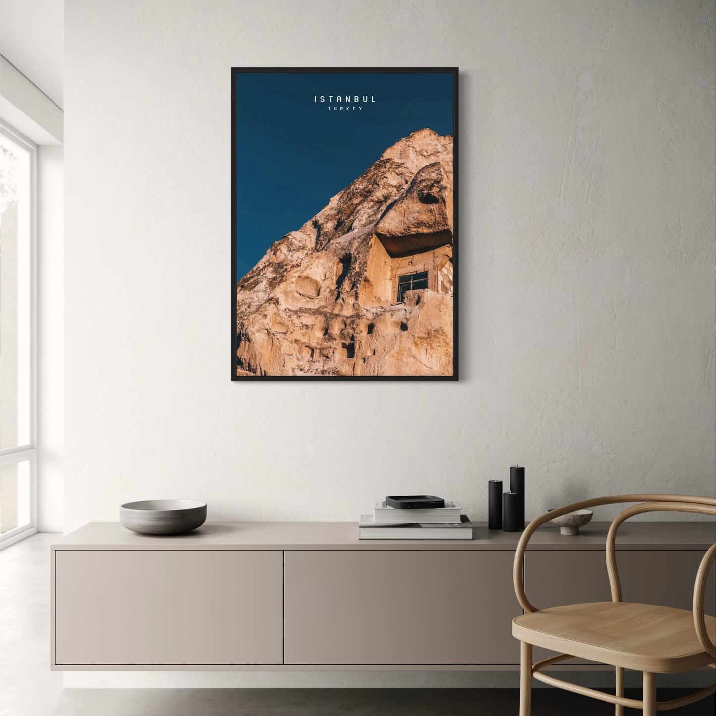 Cappadocia Cave Dwellings Poster | Ancient Rocky Landscape | Unique Turkish Scenery | Istanbul & Constantinople Art | Turkey Canvas Wall Decor