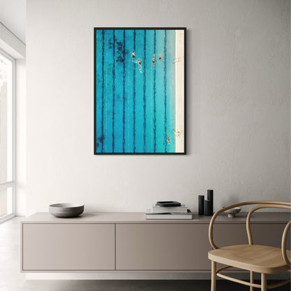 Poolside Escapes Poster | Serene Poolside Decor | Relaxing Art for Home & Garden | Modern Wall Art | Tranquil Outdoor Scene | High-Quality Print