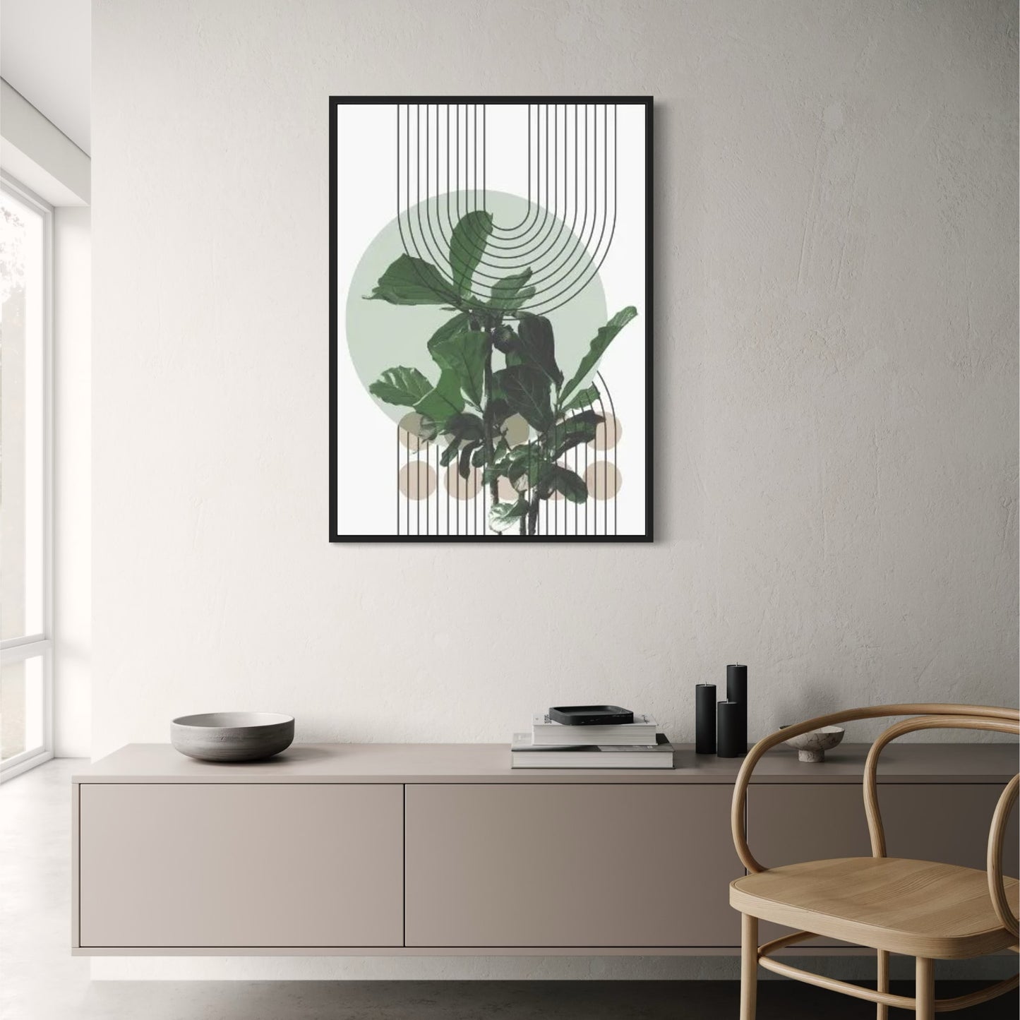Modern Botanical Harmony Poster | Linear Nature Design | Elegant Wall Art | Home Decor