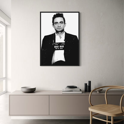 Johnny Cash Arrest | Vintage Black & White