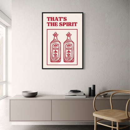 Hand Drawn Minimalist Art | That's The Spirit | Modern Wall Decor Poster | Abstract Black and White Art | Living Room Aesthetic