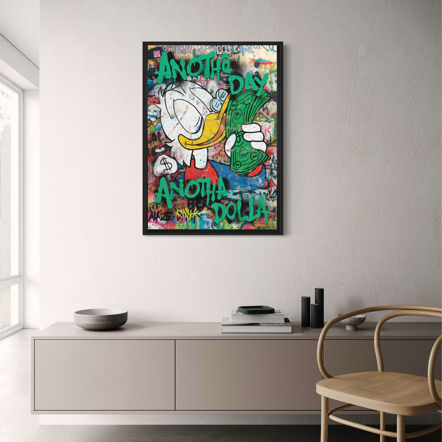 Anotha Day Anotha Dolla | Motivational Wall Decor | Office & Home Inspiration Poster | Contemporary Art Print | Black & White Typography