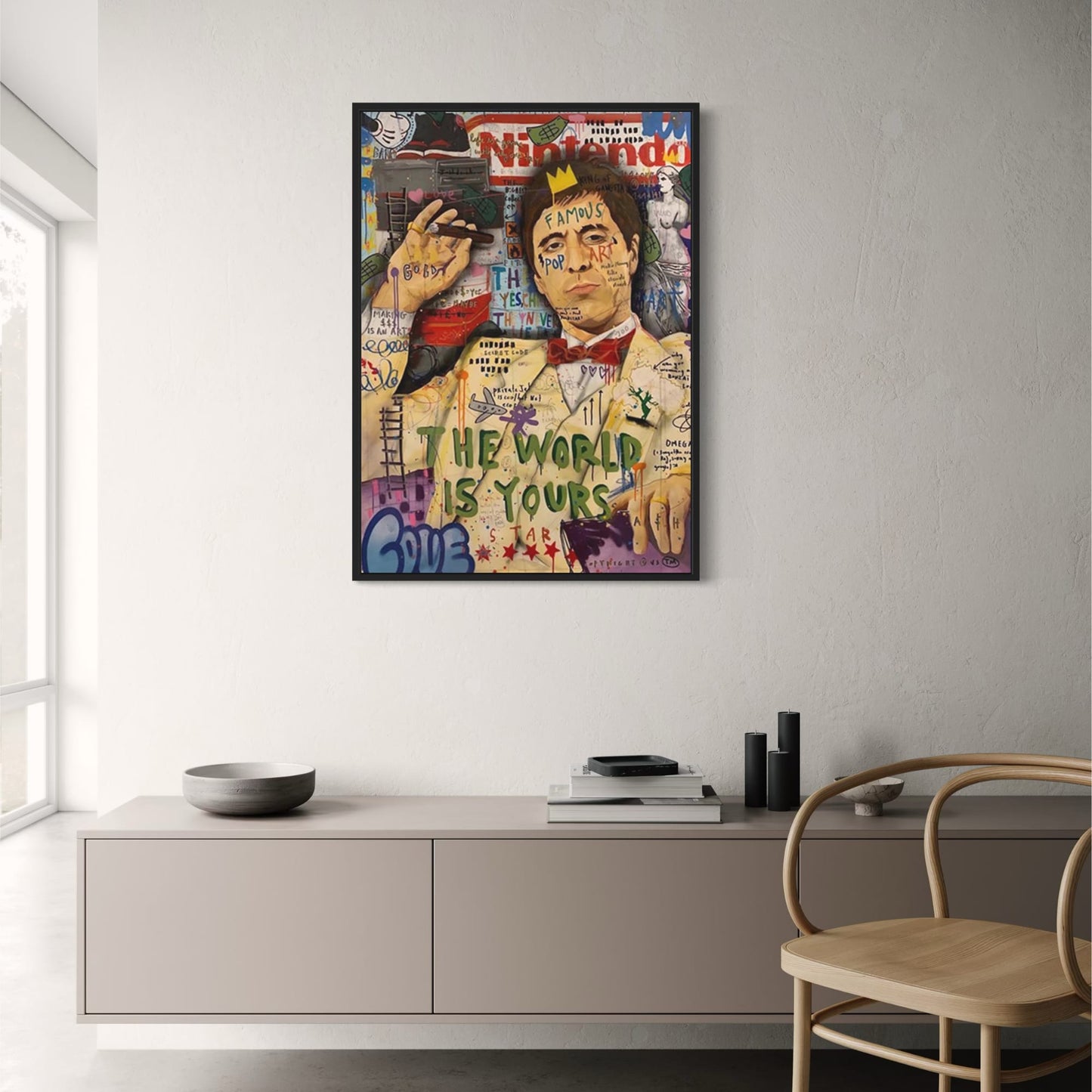 Abstract Pop Queen Graffiti Art Poster Print | Street Wall Art | Canvas Living Room Decor | England Portrait